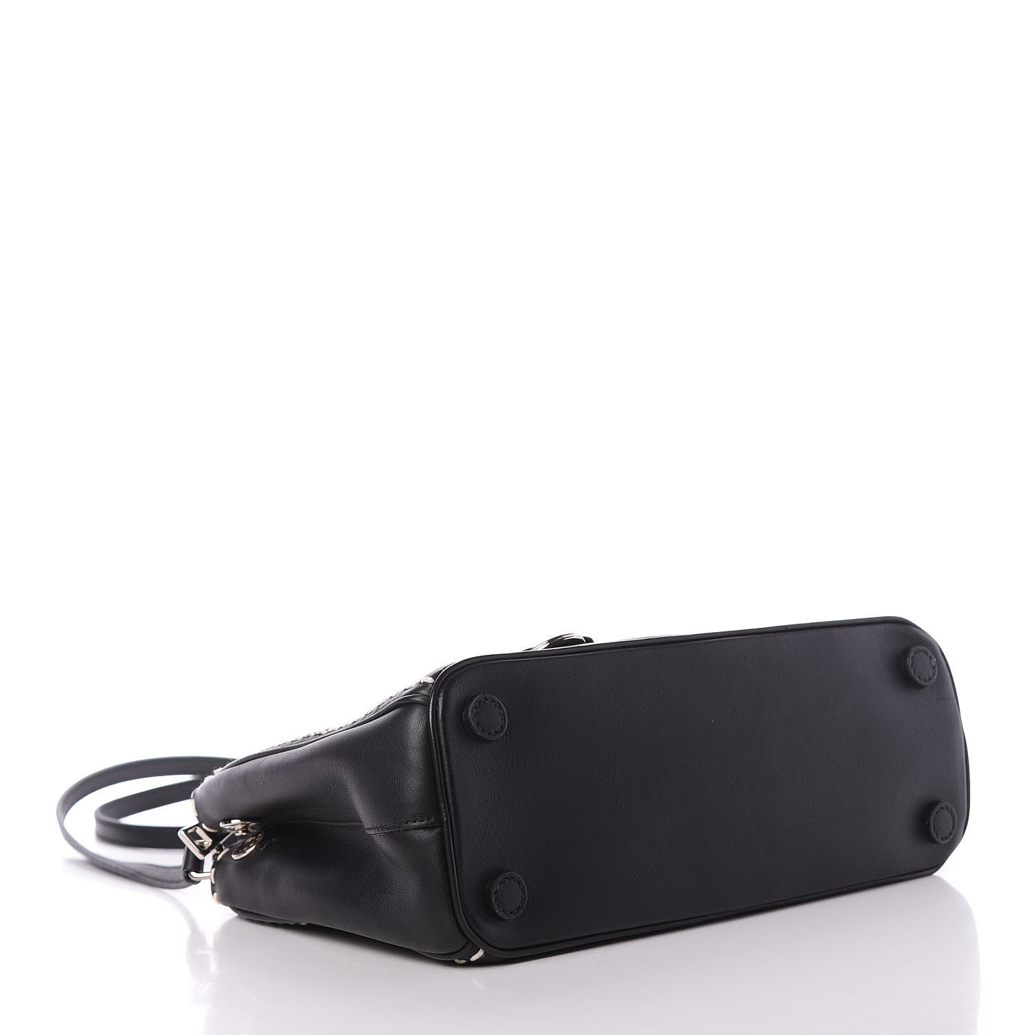 Prada City Calf Mini Hand Stitched Galleria Double Zip Tote Black 5 of 11
