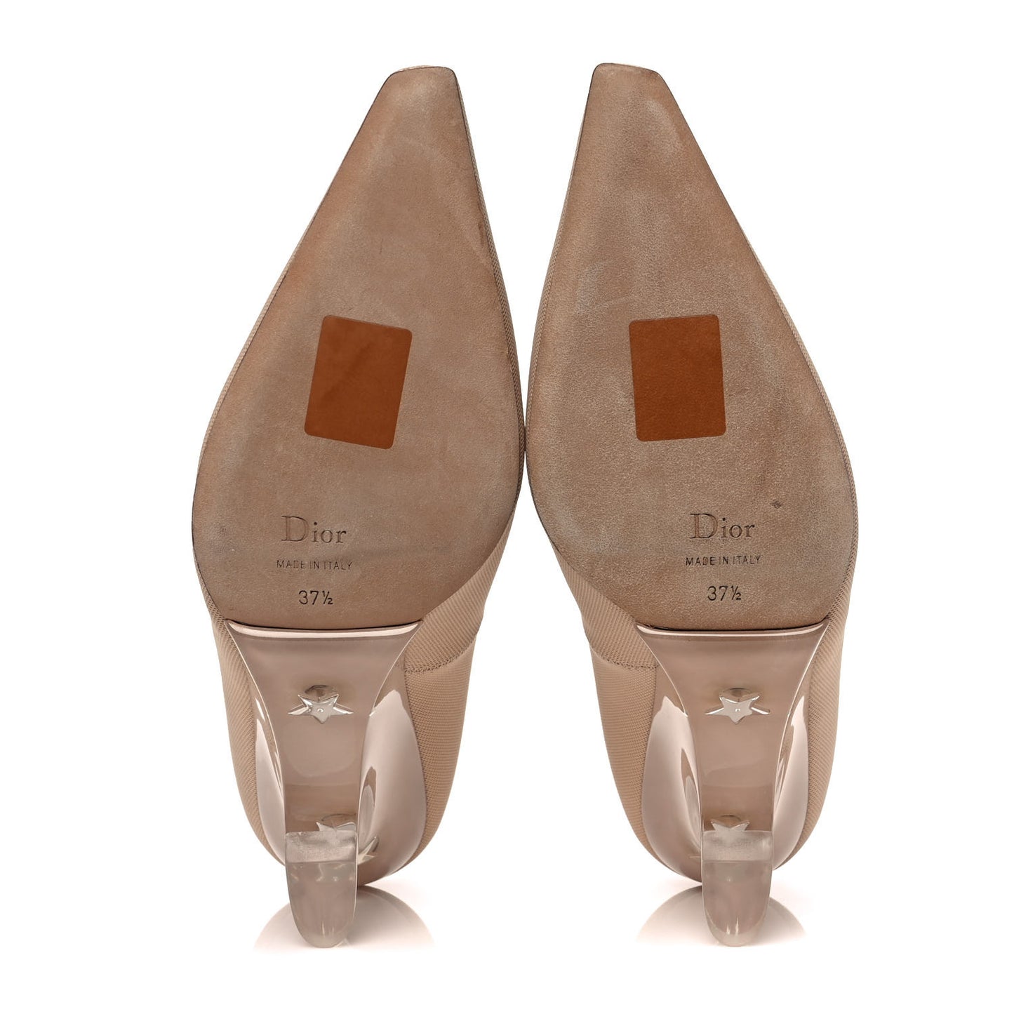 Grosgrain Neoprene Lucite Etoile Pumps 37.5 Nude