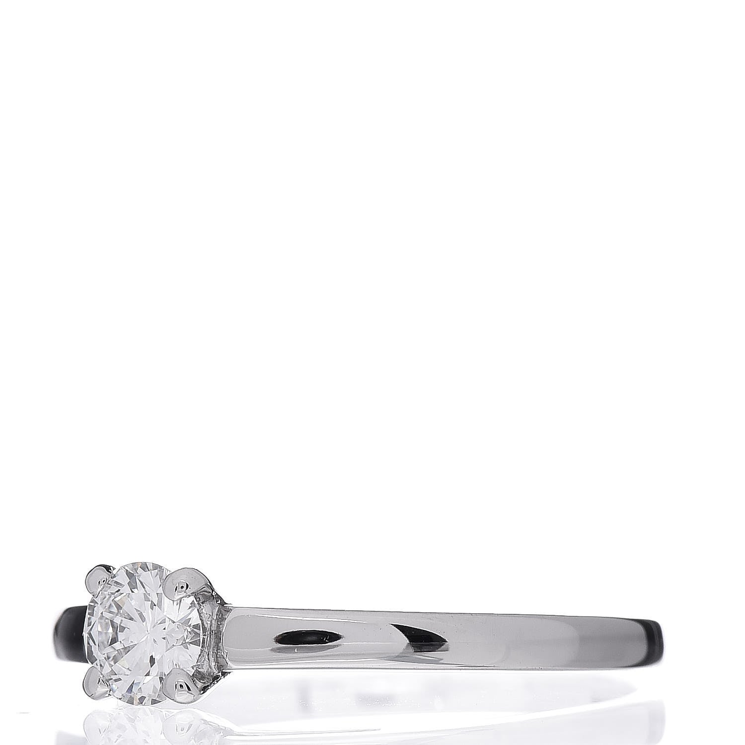 Bulgari Platinum Diamond .32ct Griffe Solitaire Engagement Ring 53 6.5 3 of 7