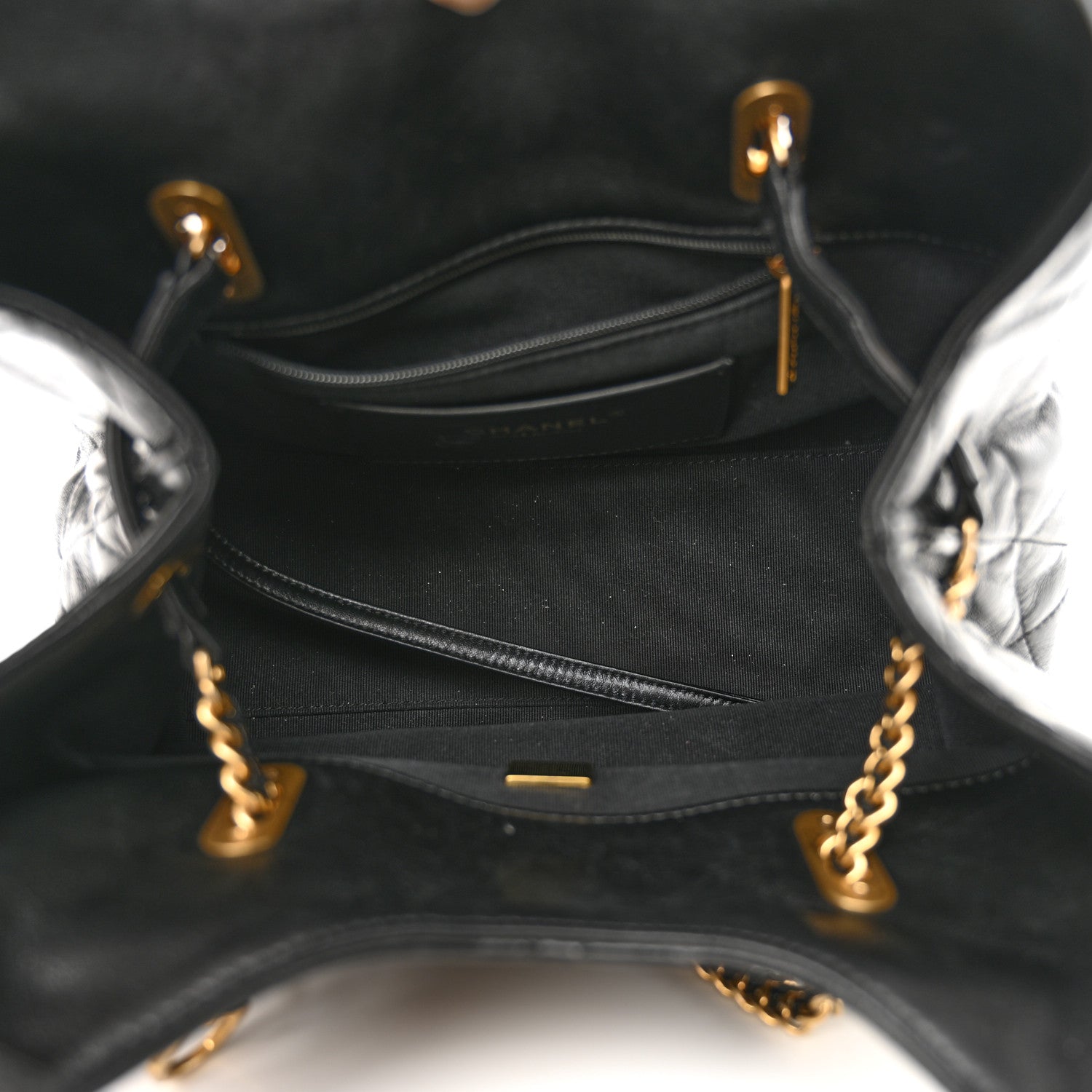 Chanel Shiny Lambskin Quilted CC Belt Shopping Bag Black Black 5 of 11