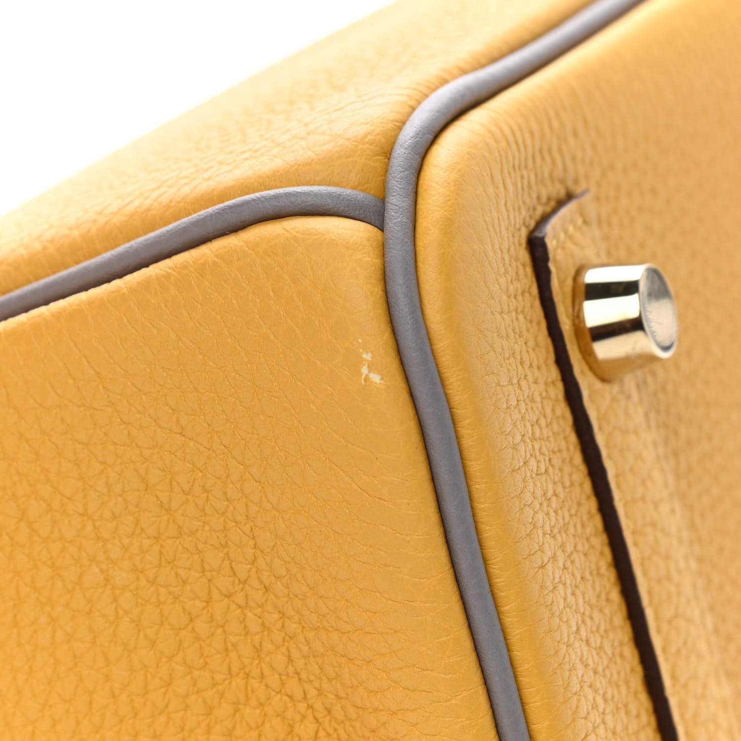 Hermes Togo Horseshoe Birkin 30 Jaune Ambre Etain 11 of 12