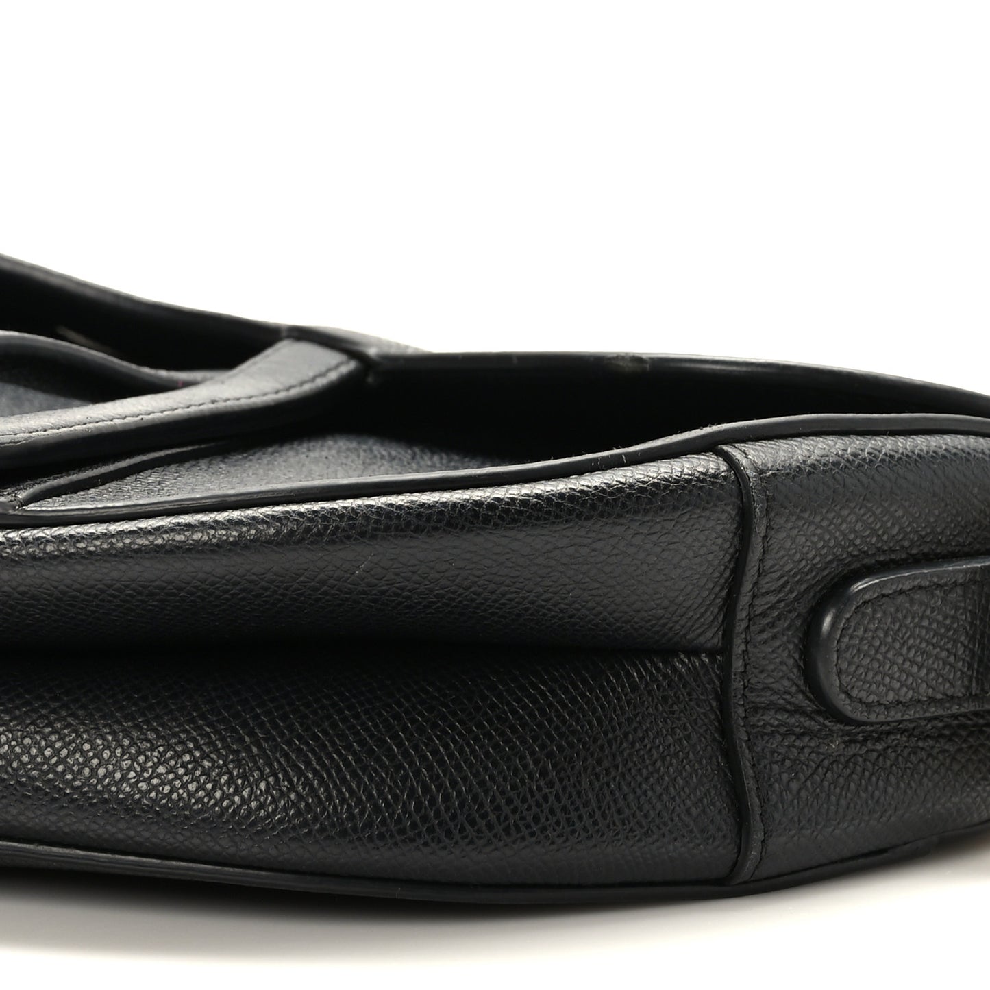 Grained Calfskin Saddle Bag Black