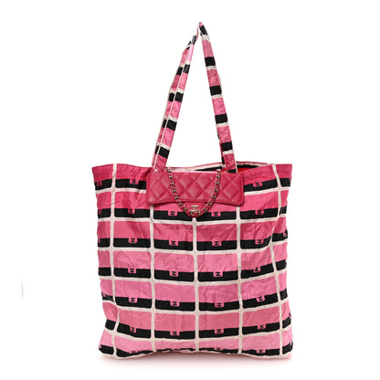 Chanel Caviar Fabric Quilted Foldable Tote With Chain Pink Multicolor 1 of 11