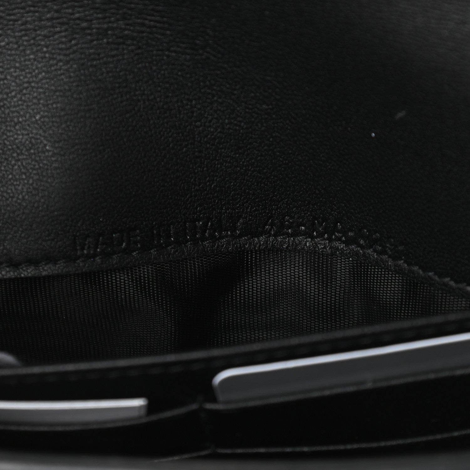 Christian Dior Grained Calfskin Saddle Chain Wallet Pouch Black 9 of 10