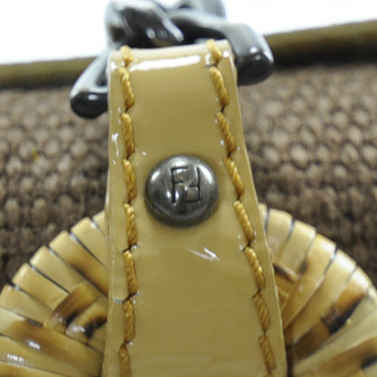 Fendi Canvas Raffia B Bag Brown 1 of 3