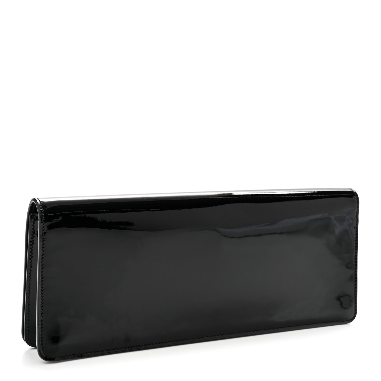 Patent Calfskin Clutch Black