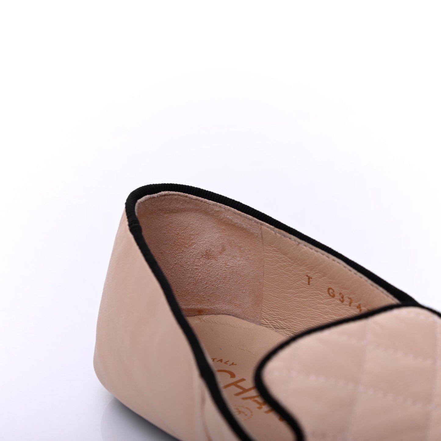 Lambskin Quilted Cap Toe Slipper With Pouch 37 Pink Black