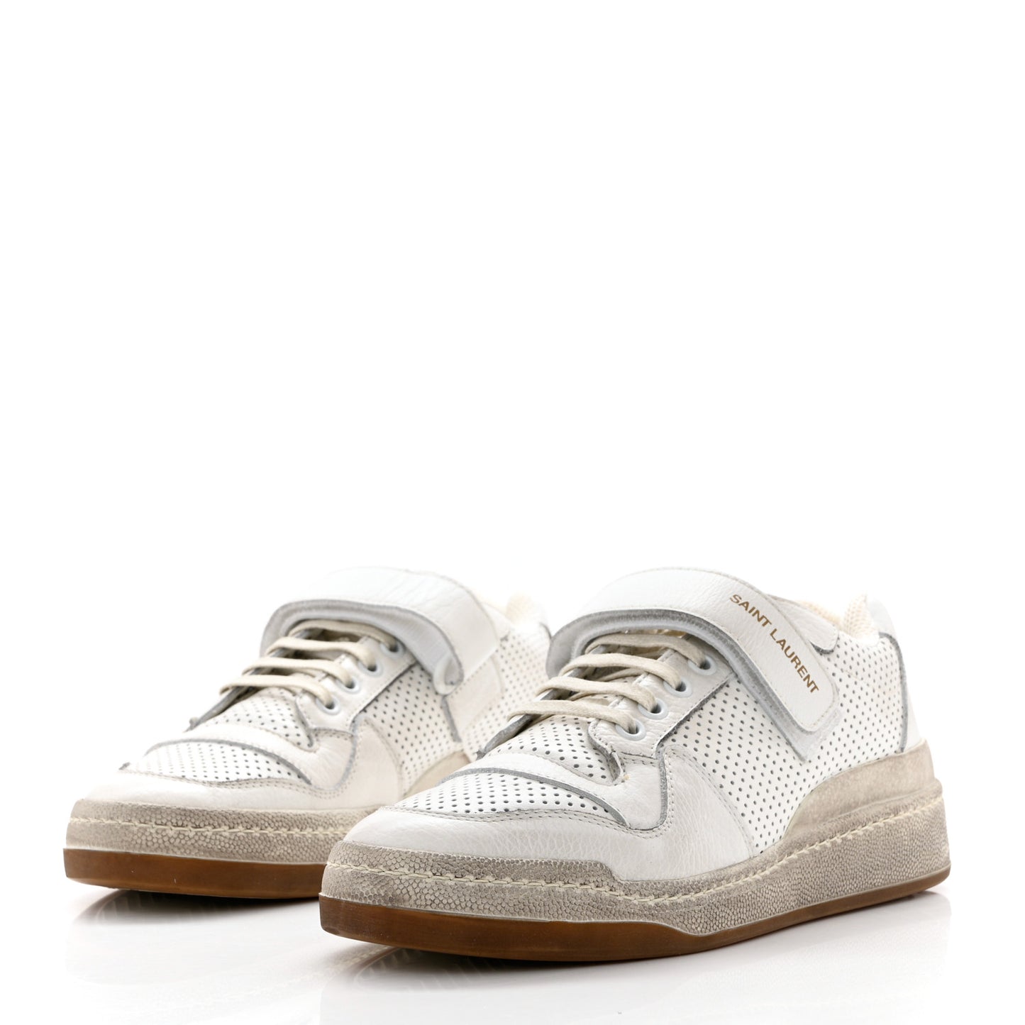 Calfskin Perforated Womens SL24 Sneakers 37 White