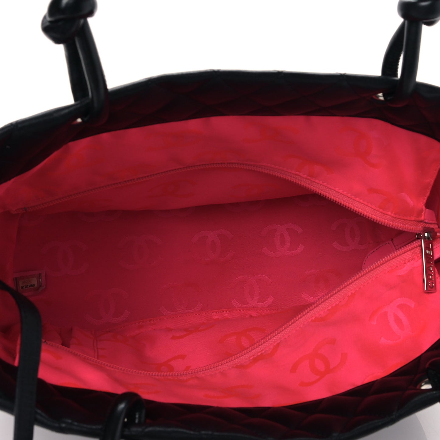 Calfskin Quilted Large Cambon Tote Black