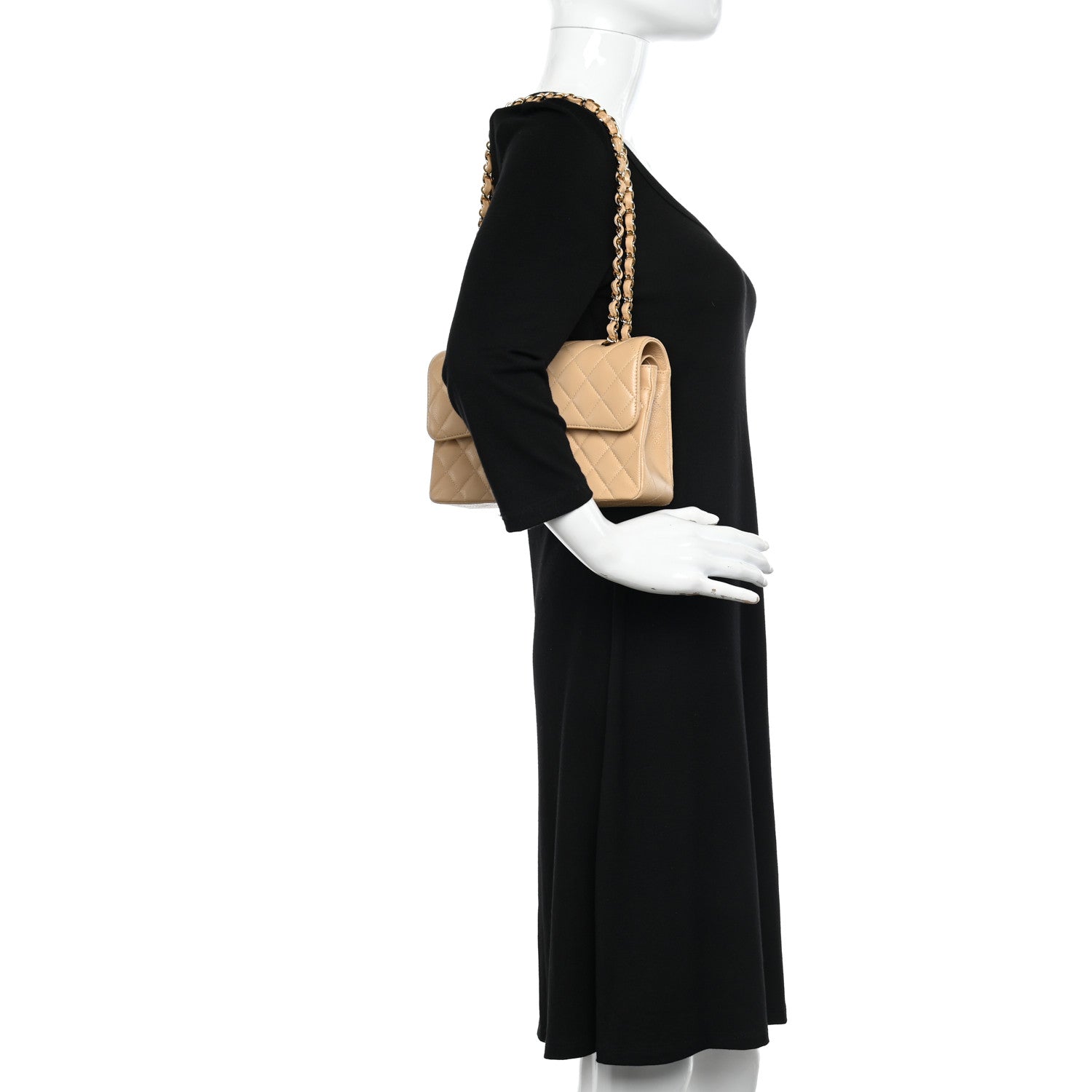 Chanel Caviar Quilted Small Double Flap Beige 2 of 10