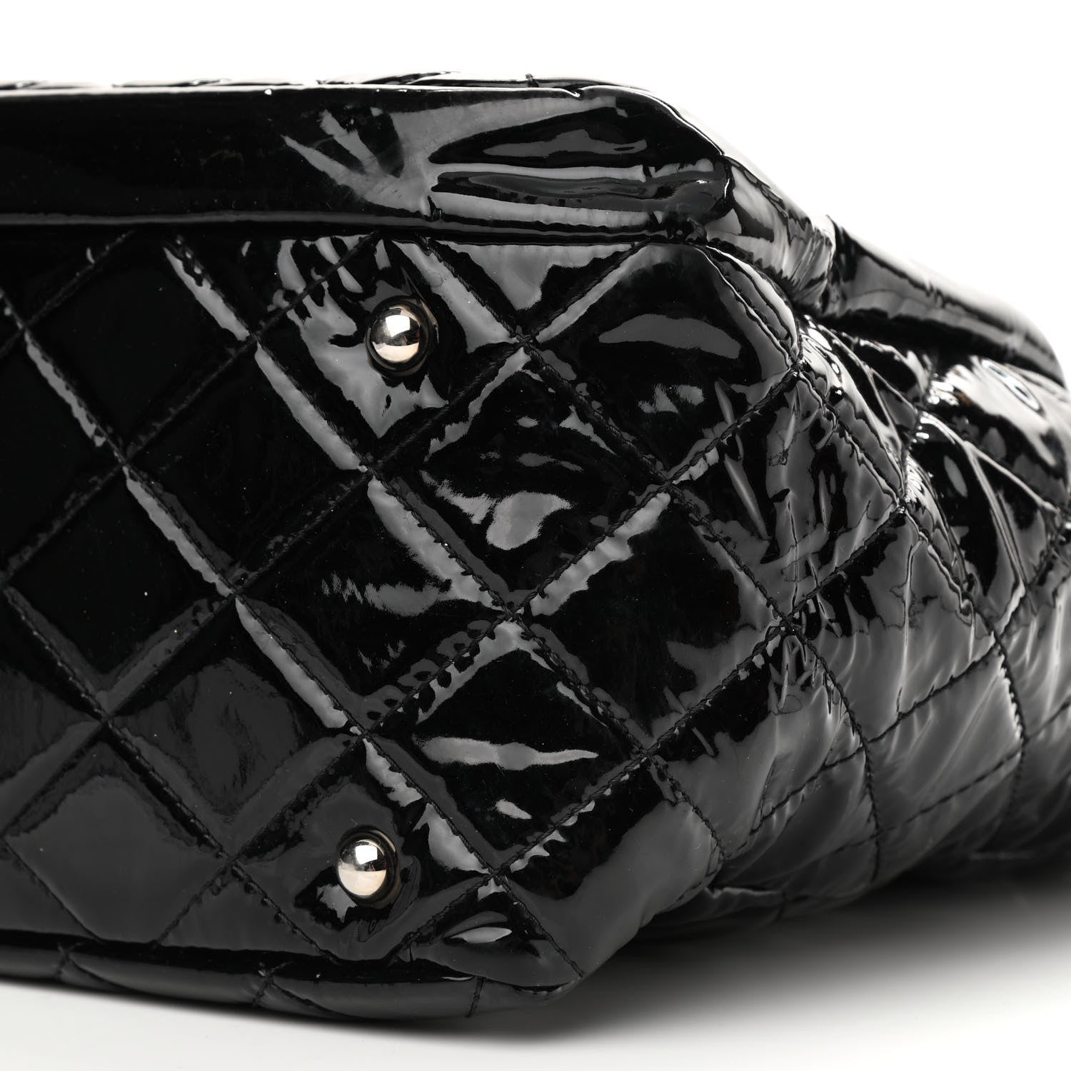 Chanel Patent Quilted Chic and Glitter Large Tote Black 9 of 9
