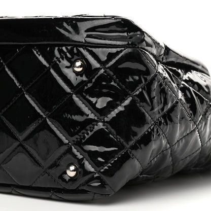 Chanel Patent Quilted Chic and Glitter Large Tote Black 9 of 9