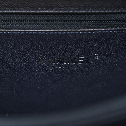 Chanel Caviar Quilted Striped Medium CC Filigree Vanity Case Navy White 6 of 10