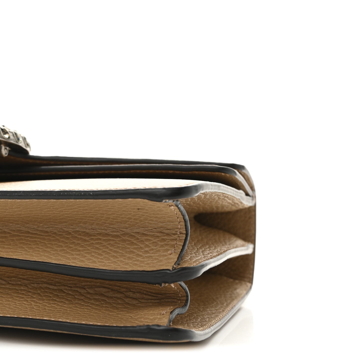 Dollar Calfskin Crystal Small Dionysus Shoulder Bag Natural Tan Black Diamond