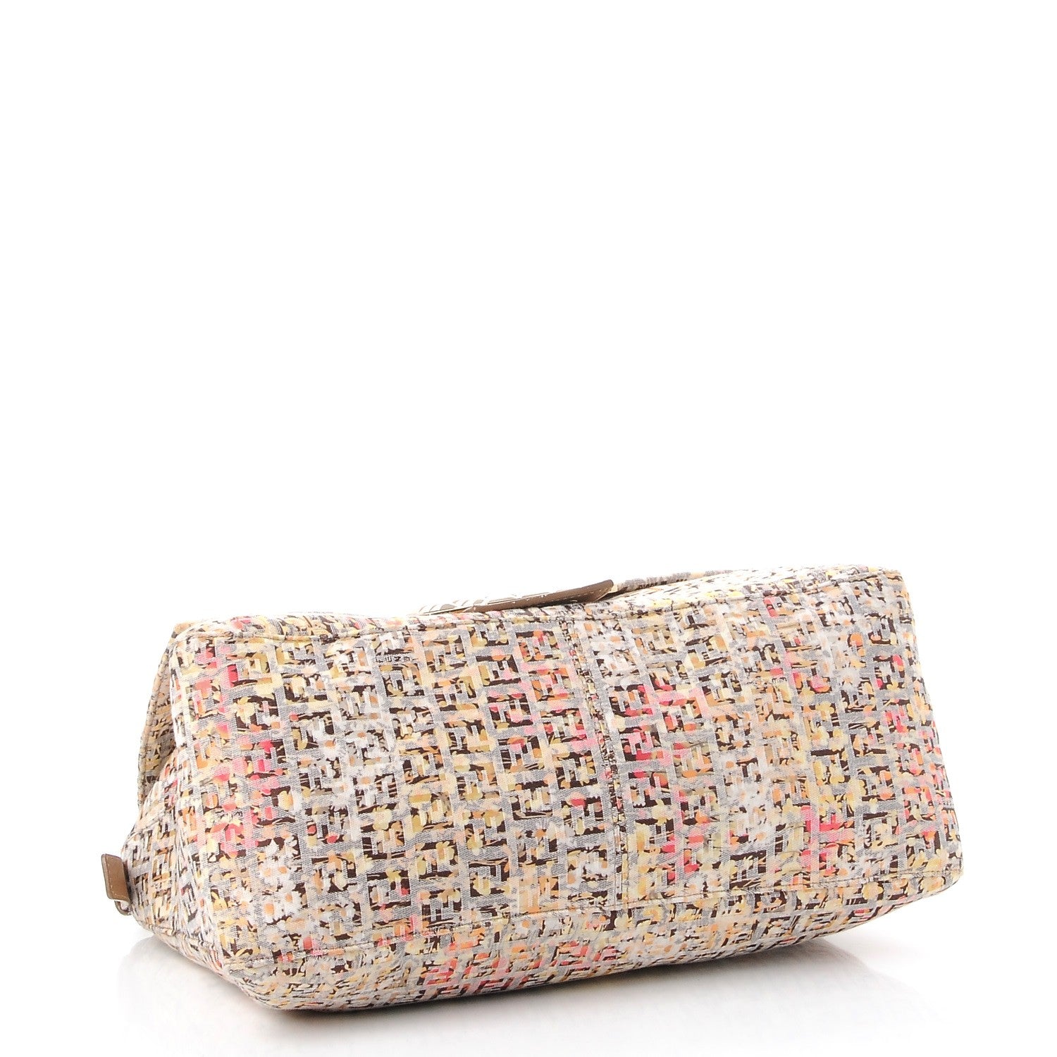 Fendi ENDI Zucchino Vitello Floral Studded Forever Mama Baguette Pesca Giallo Saddler 4 of 7