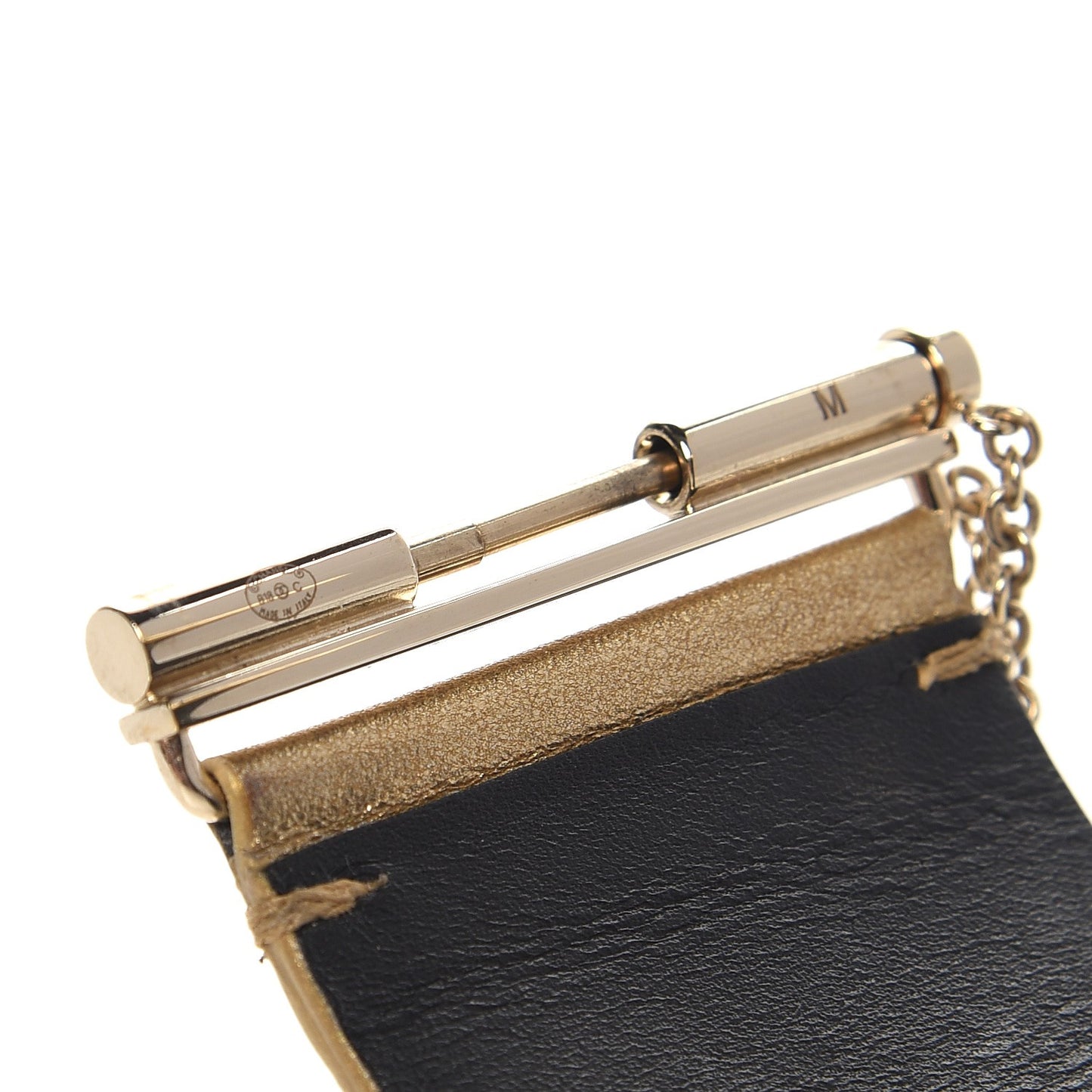 Metallic Goatskin Lambskin Calfskin CC Scales Cuff Gold