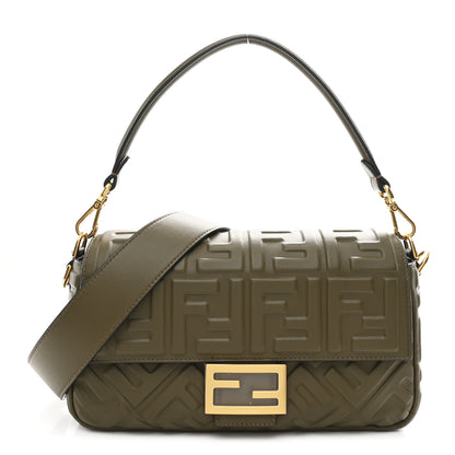 Fendi Nappa FF 1974 Embossed Baguette Avocado 1 of 10