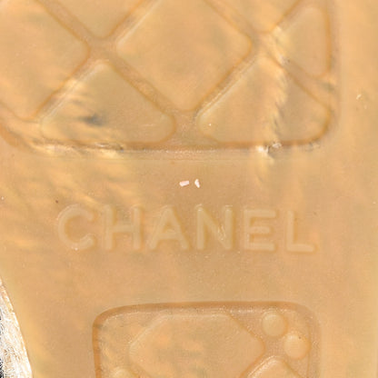 Chanel Metallic Lambskin Grosgrain CC Espadrilles 34 Black 7 of 9