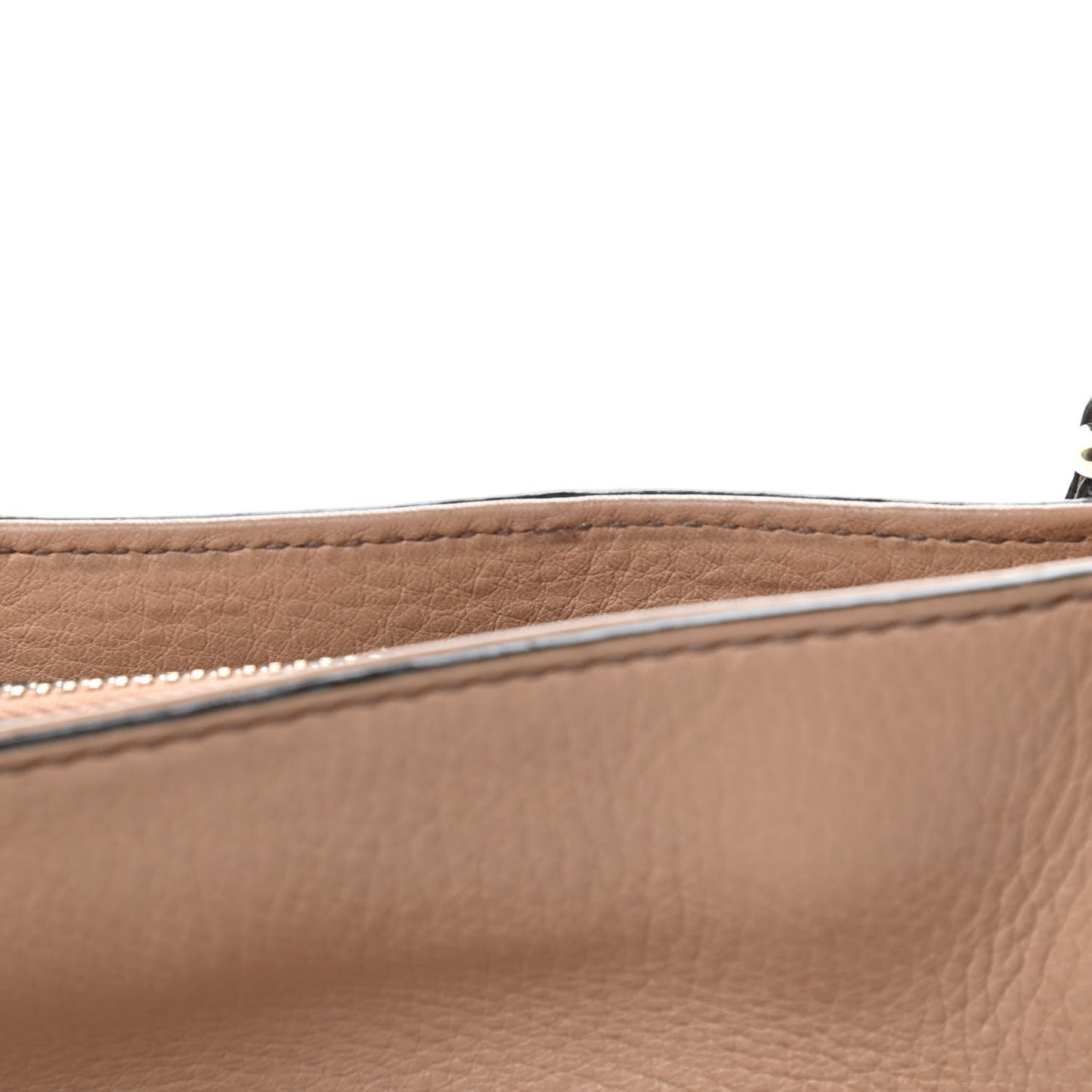 Pebbled Calfskin Small Soho Top Handle Bag Camelia