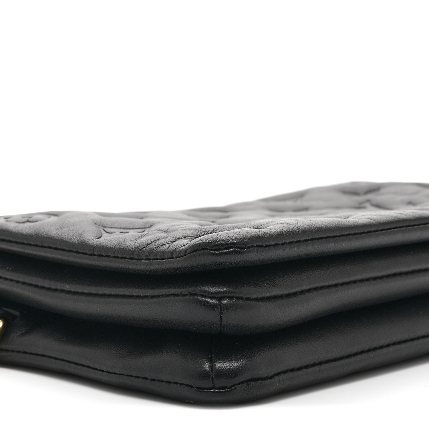 Louis Vuitton Lambskin Embossed Monogram Pochette Coussin Black 8 of 9