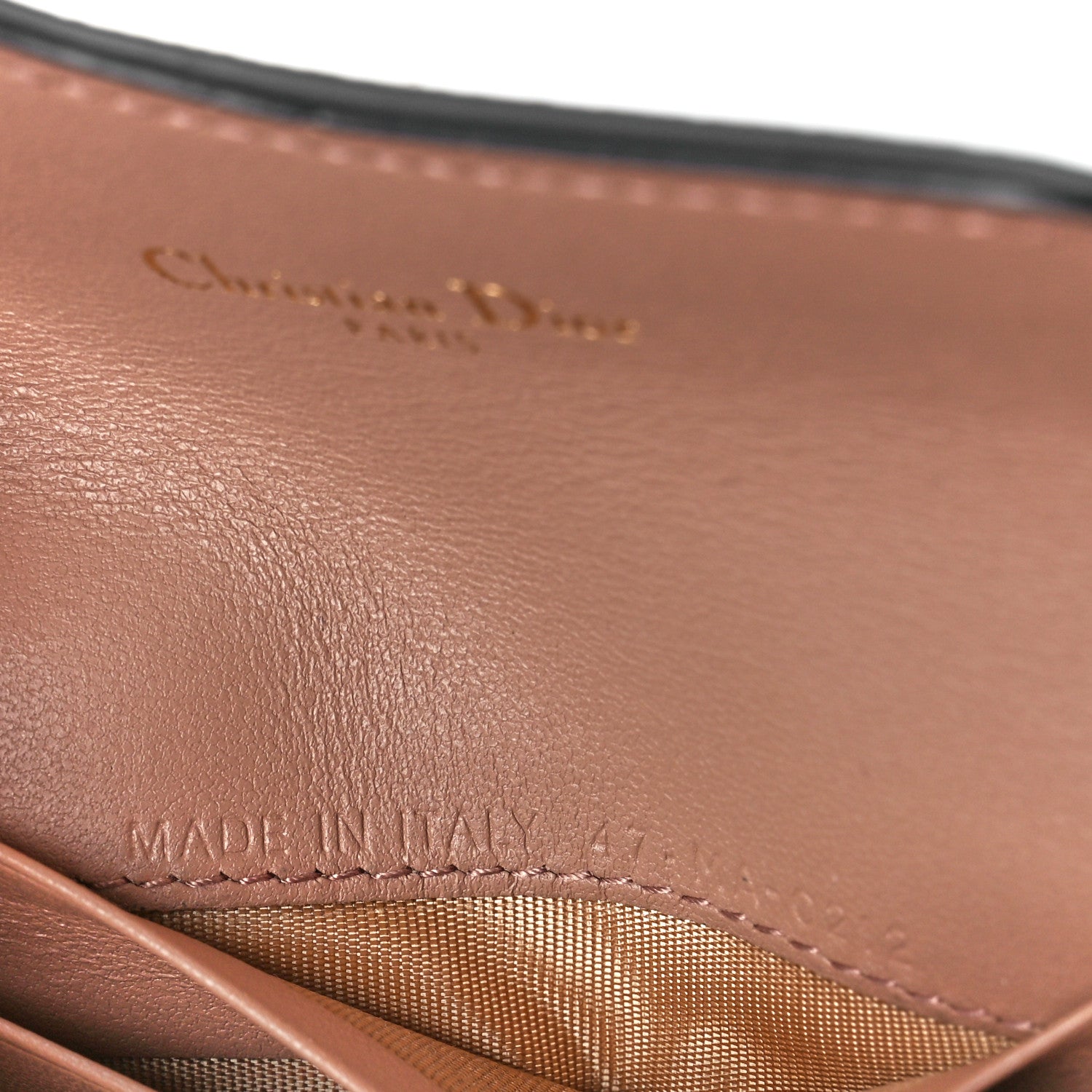 Christian Dior Grained Calfskin Saddle Card Holder Blush 7 of 12