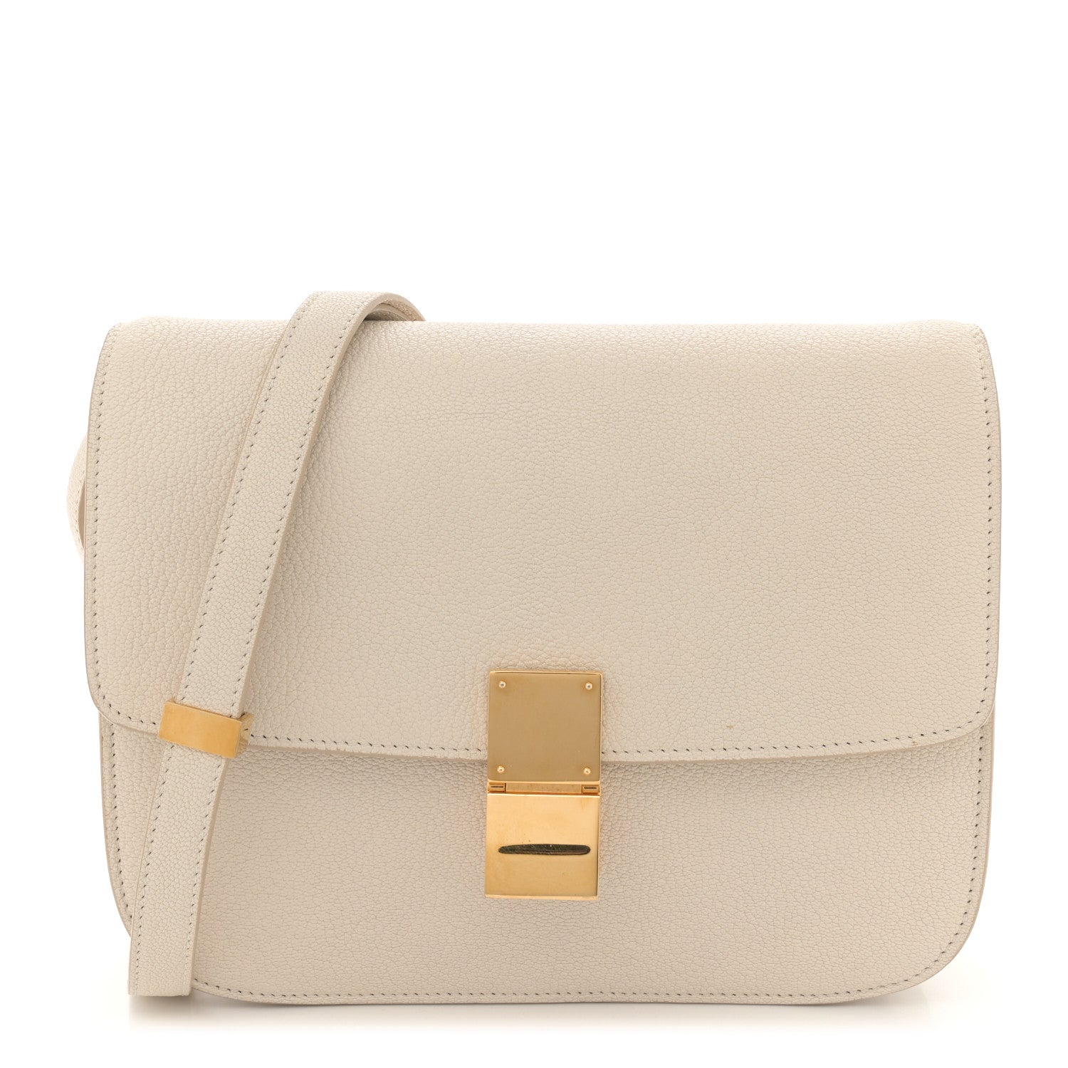 Celine Goatskin Medium Classic Box Flap Bag White 1 of 15