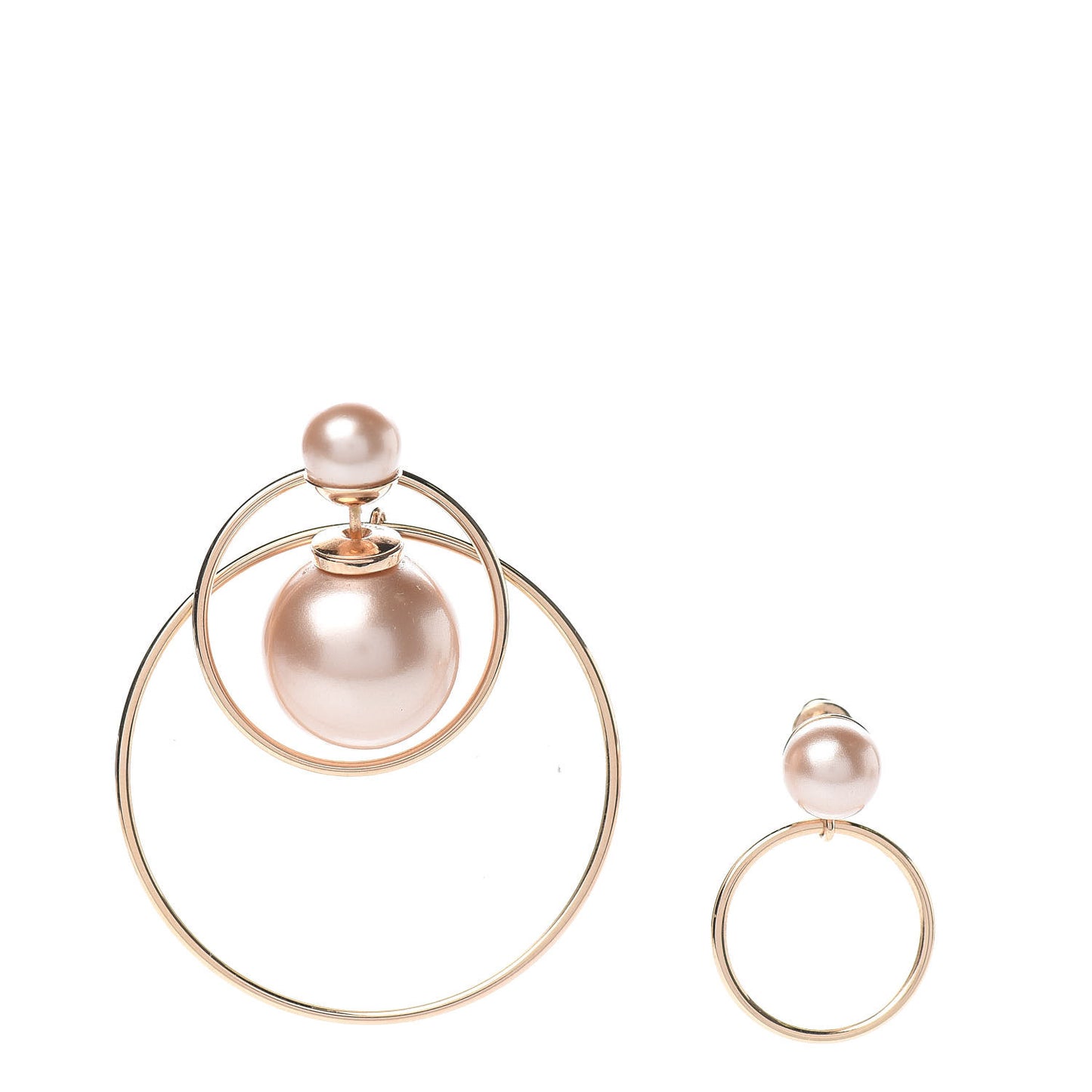 Pearl Mise En Dior Tribal Hoop Earrings Pink