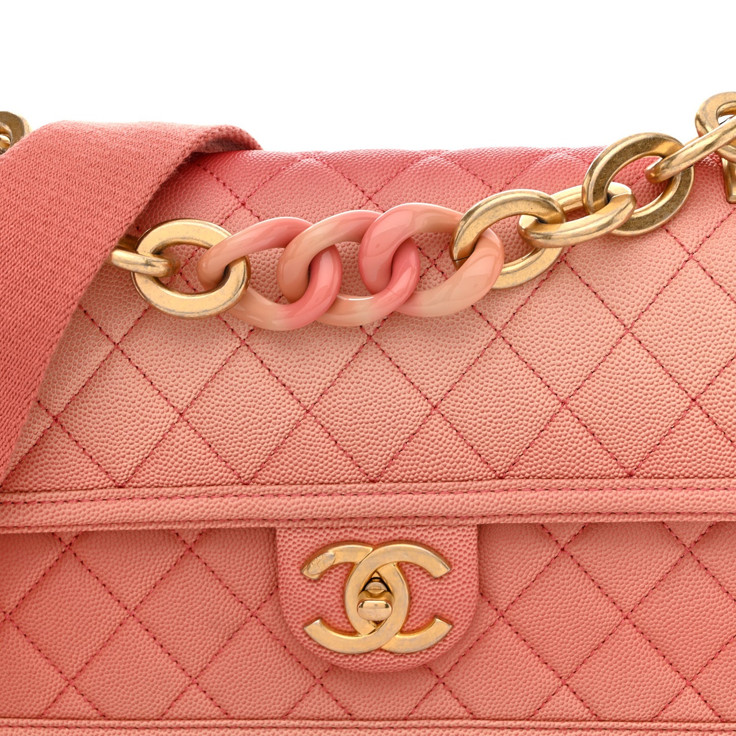 Caviar Quilted Medium Sunset On The Sea Flap Coral