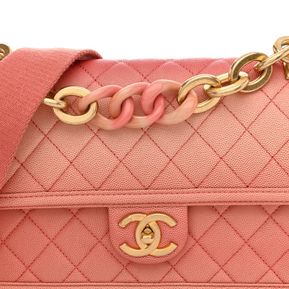 Chanel Caviar Quilted Medium Sunset On The Sea Flap Coral 8 of 11