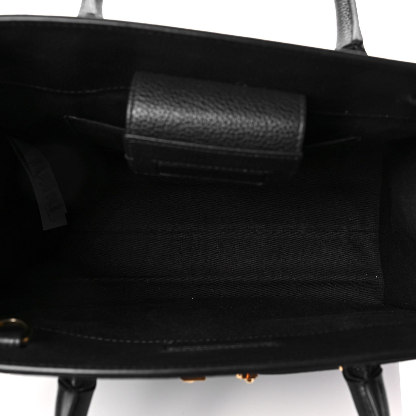 Grained Calfskin Large Virtus Top Handle Shoulder Bag Black