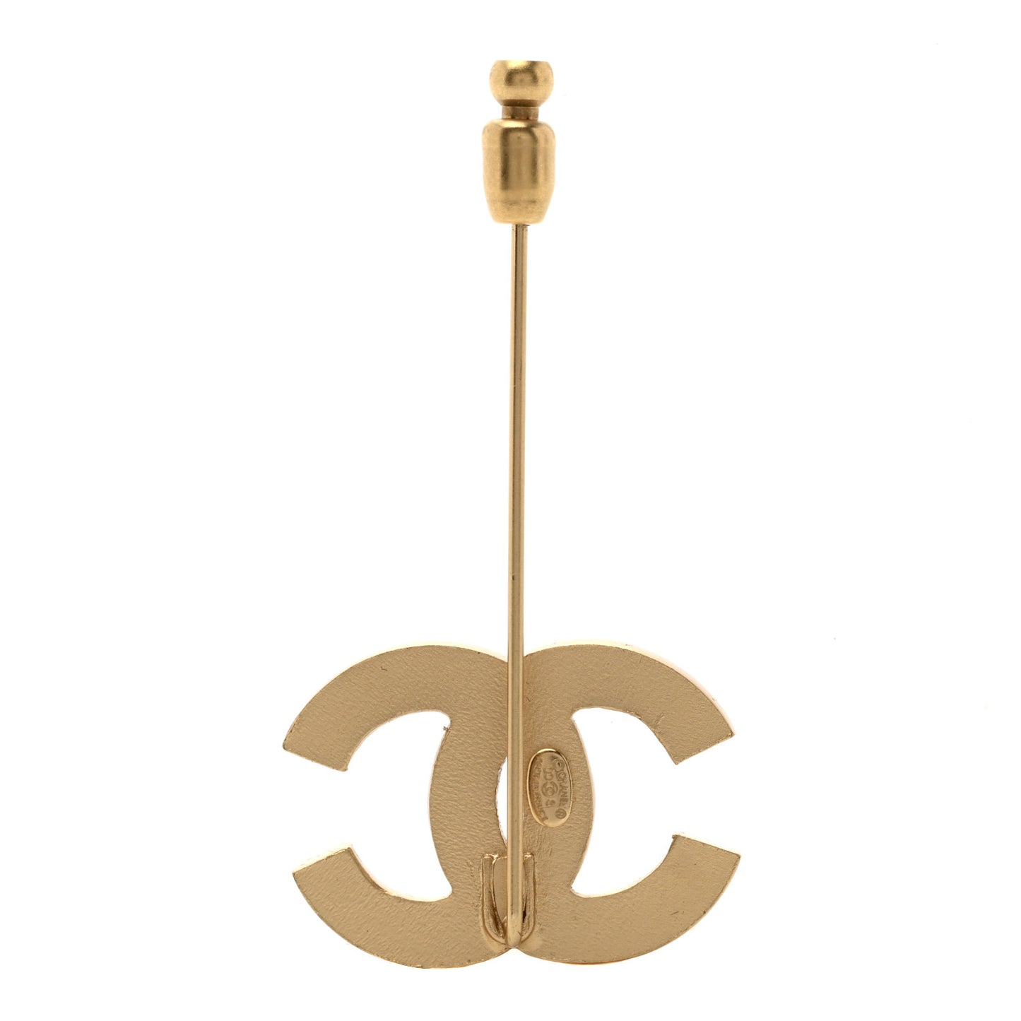 Pearl CC Brooch Pin Gold