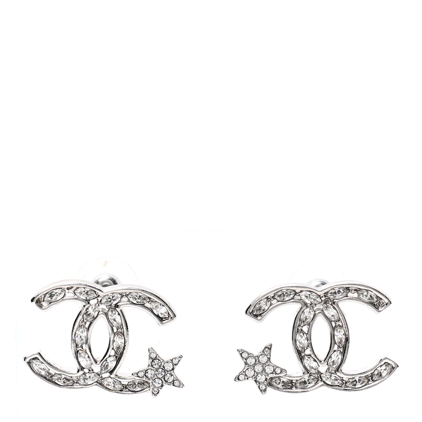 Crystal CC Starfall Earrings Silver