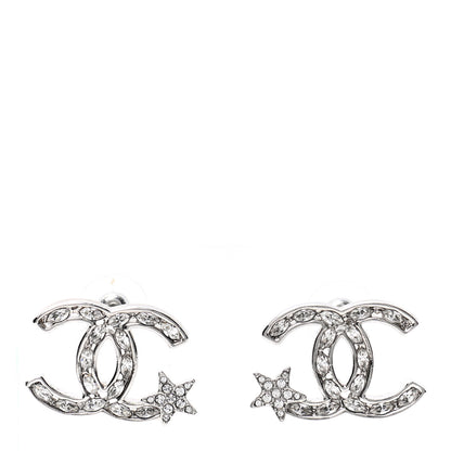 Chanel Crystal CC Starfall Earrings Silver 1 of 4