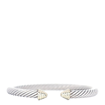 David Yurman Sterling Silver 14K Yellow Gold 5mm Cable Classics Bracelet 1 of 4