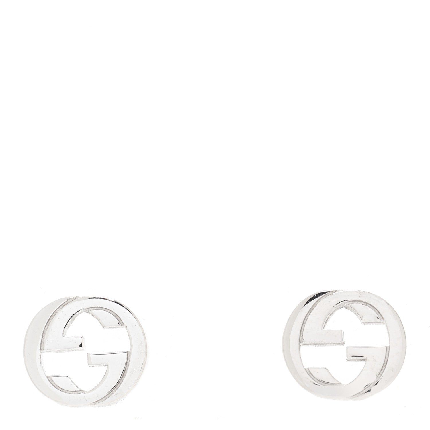 Gucci Sterling Silver Interlocking GG Stud Earrings 1 of 4