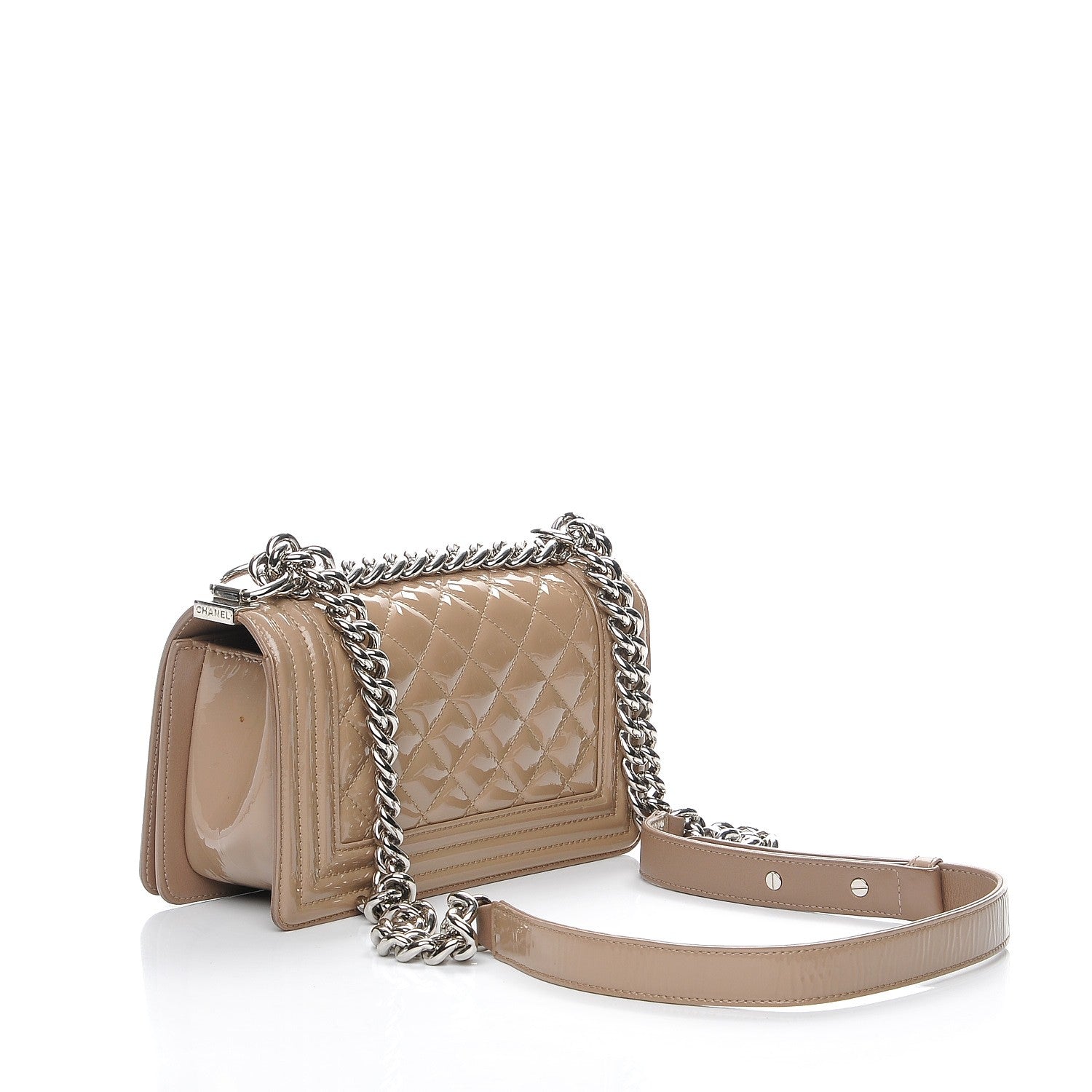 Chanel Patent Calfskin Small Boy Flap Plexiglass Beige 3 of 9