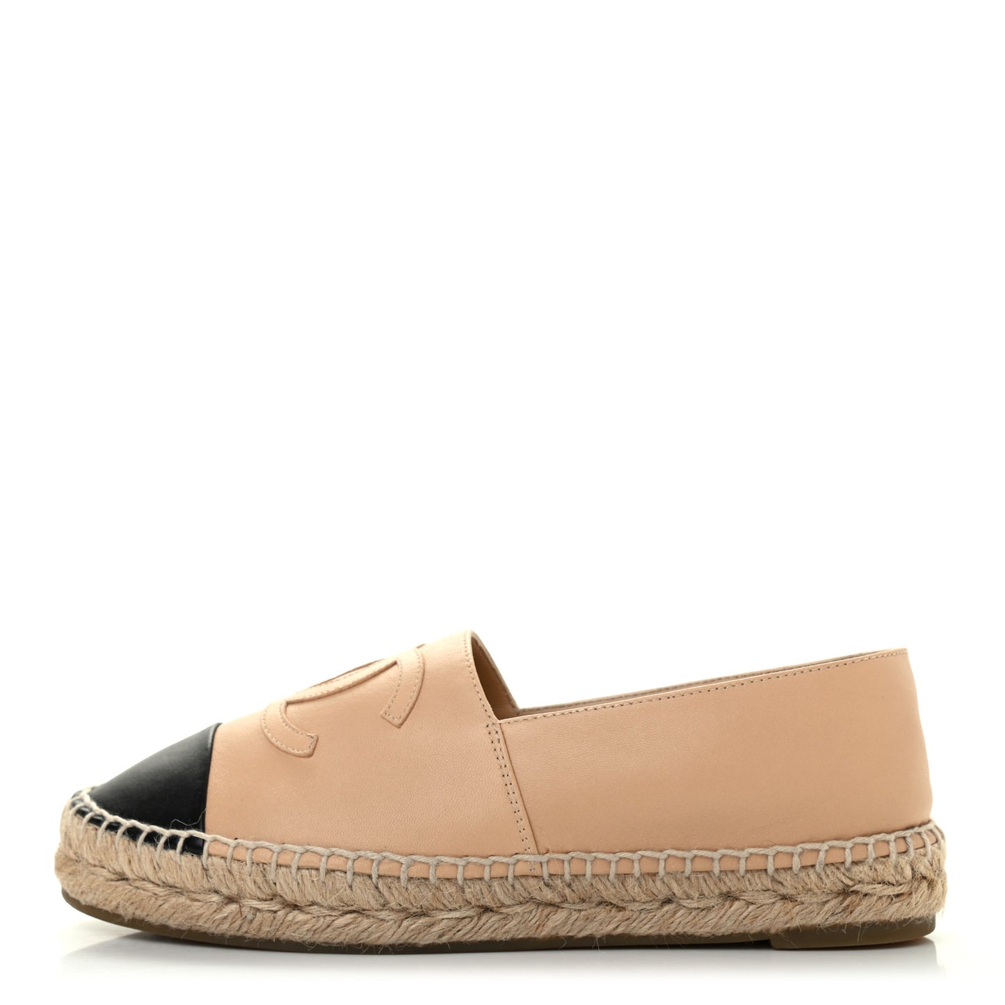 Lambskin CC Espadrilles 36 Beige Black