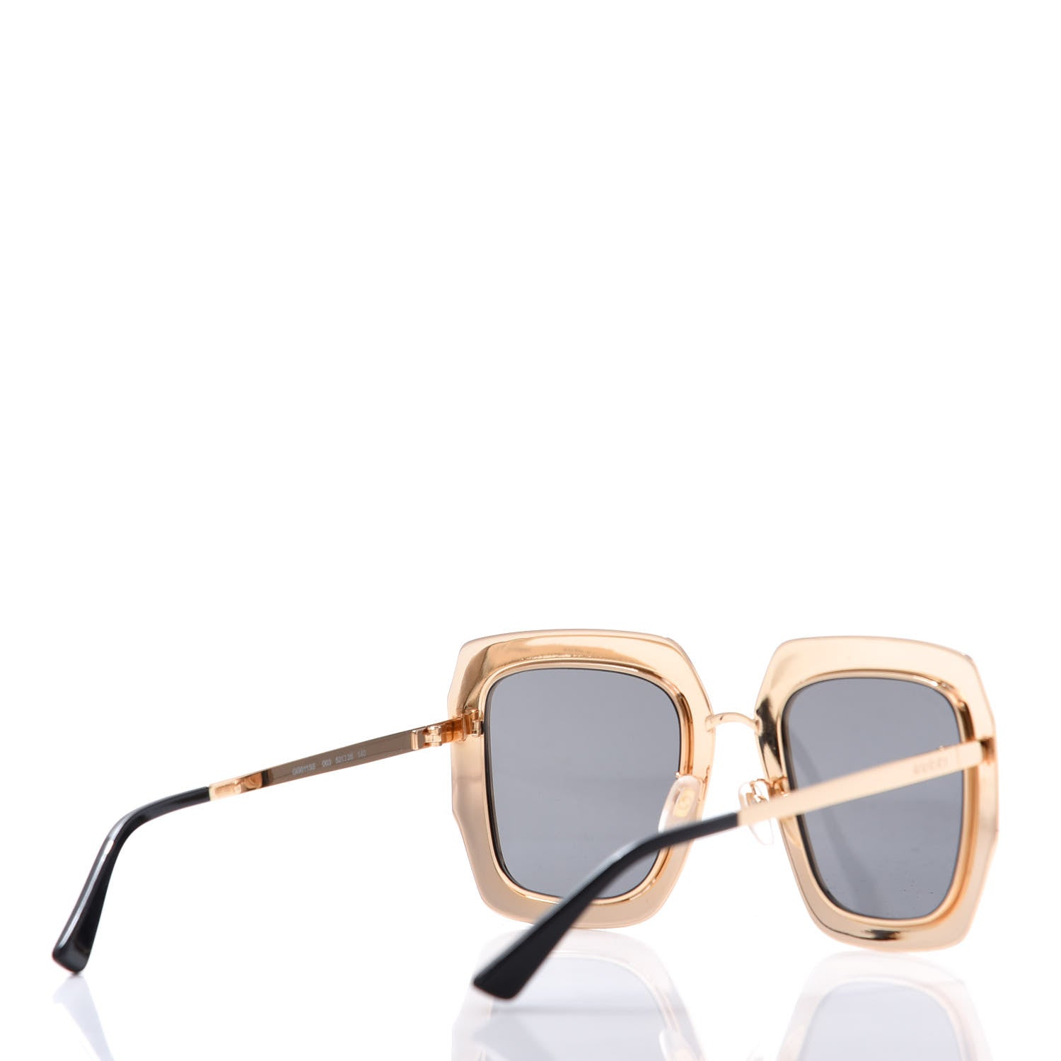 Gucci Metal Acetate Crystal Oversize GG0115S Sunglasses Rose Gold 4 of 8