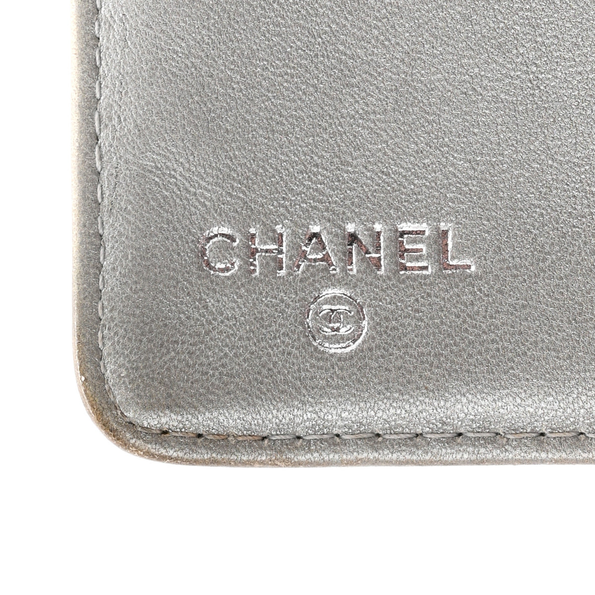 Chanel Lambskin Camellia Embossed Yen Wallet Black 6 of 8