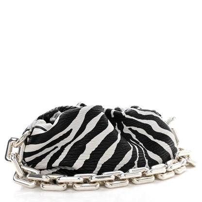 Bottega Veneta Nappa Zebra Print The Pouch Chain White Black 3 of 10