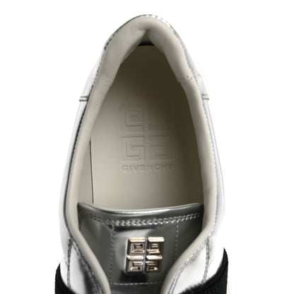Givenchy Calfskin Band Logo Womens City Sneakers 41 Silvery 7 of 9