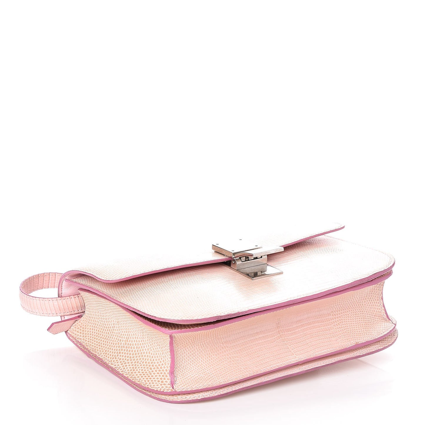 Lizard Medium Classic Box Flap Bag Pink