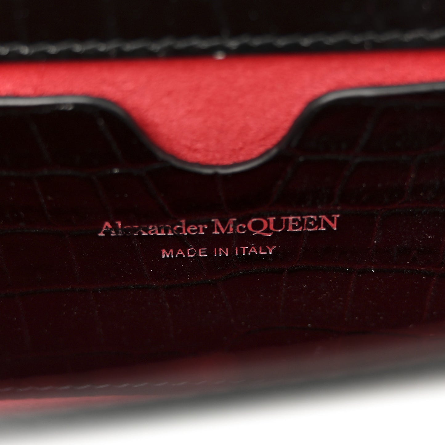 Shiny Calfskin Crocodile Embossed Mini Jeweled Satchel  Black