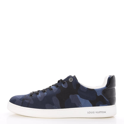 Louis Vuitton Mens Camouflage Front Row Low Top Sneakers 8.5 Blue 1 of 10