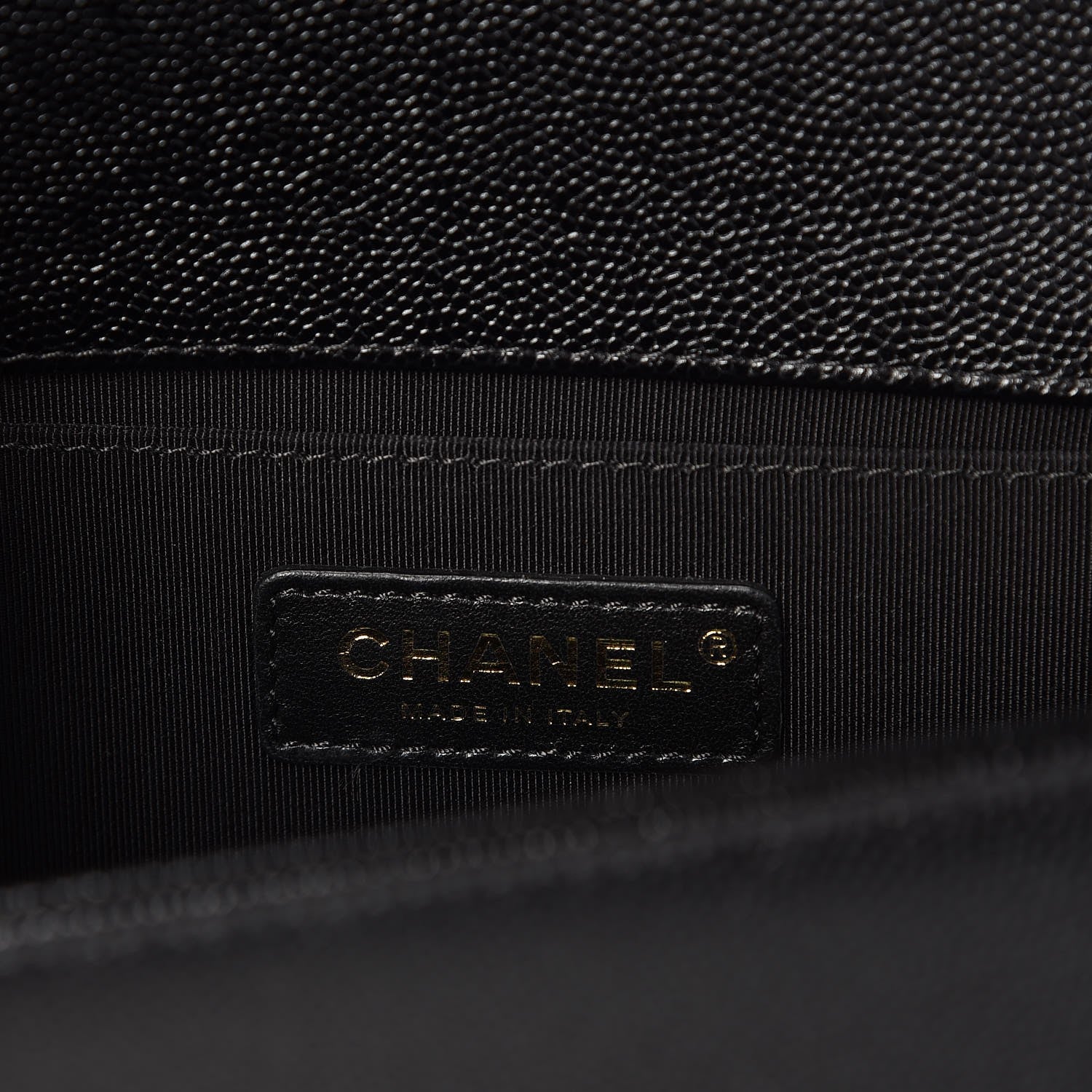 Chanel Caviar Chevron Quilted Medium Boy Flap Black 6 of 8