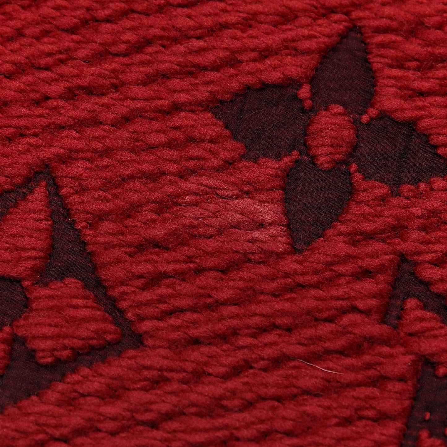 Wool Silk Logomania Scarf Rubis