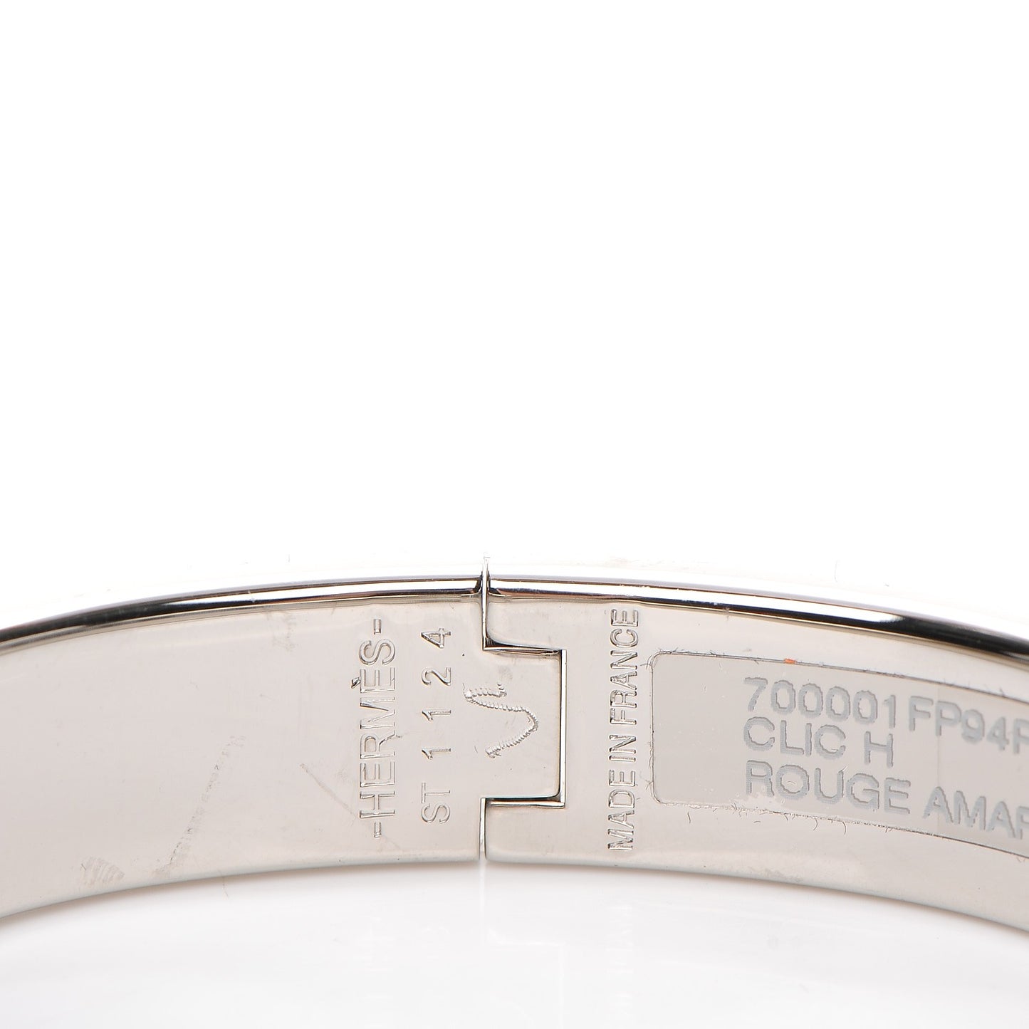 Enamel Narrow Clic Clac H Bracelet PM Rouge Amarante