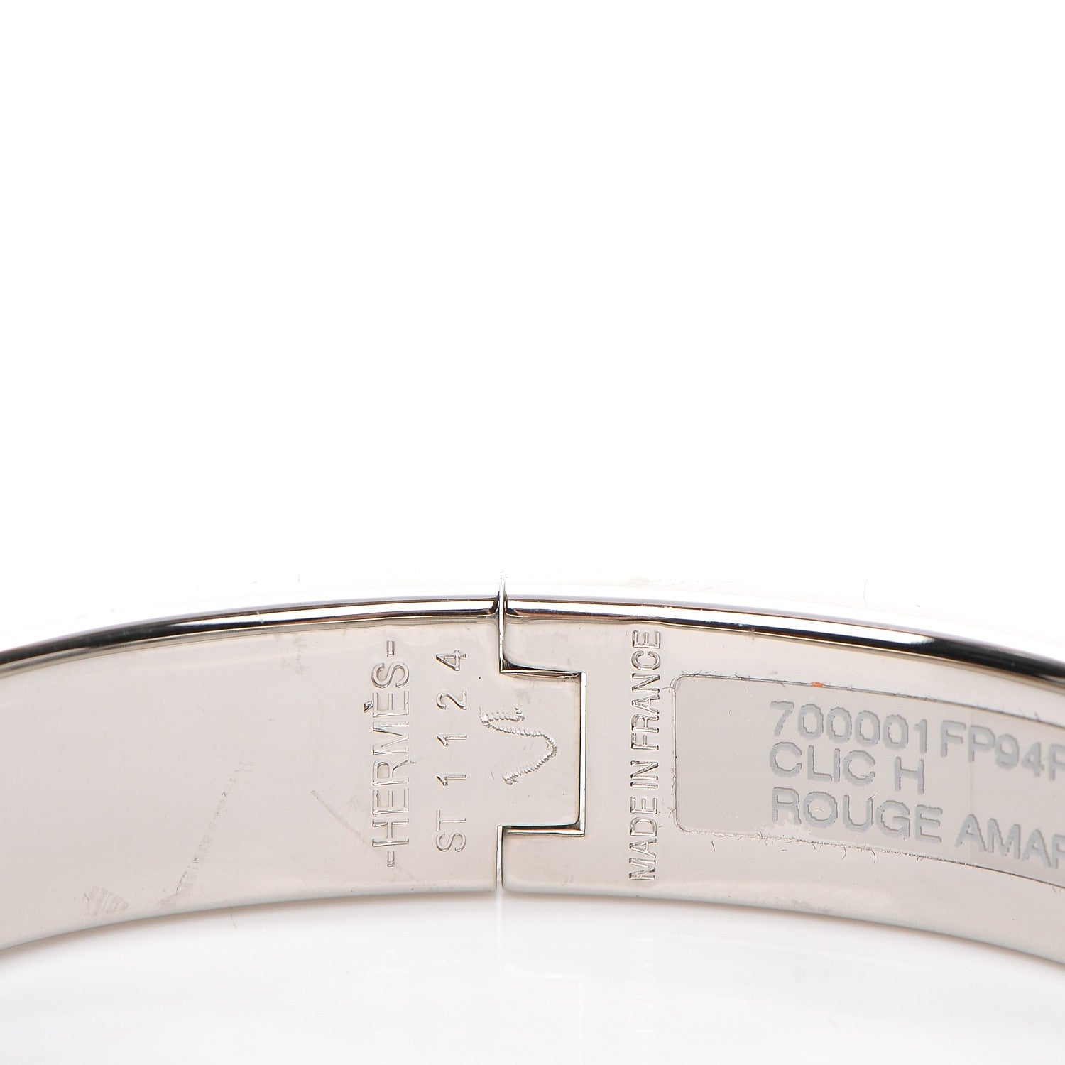 Hermes Enamel Narrow Clic Clac H Bracelet PM Rouge Amarante 3 of 4