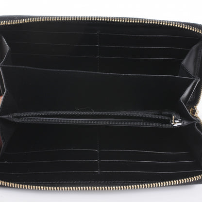 Gucci Guccissima Margaux Calfskin Metal Bar Zip Around Wallet Black 5 of 7