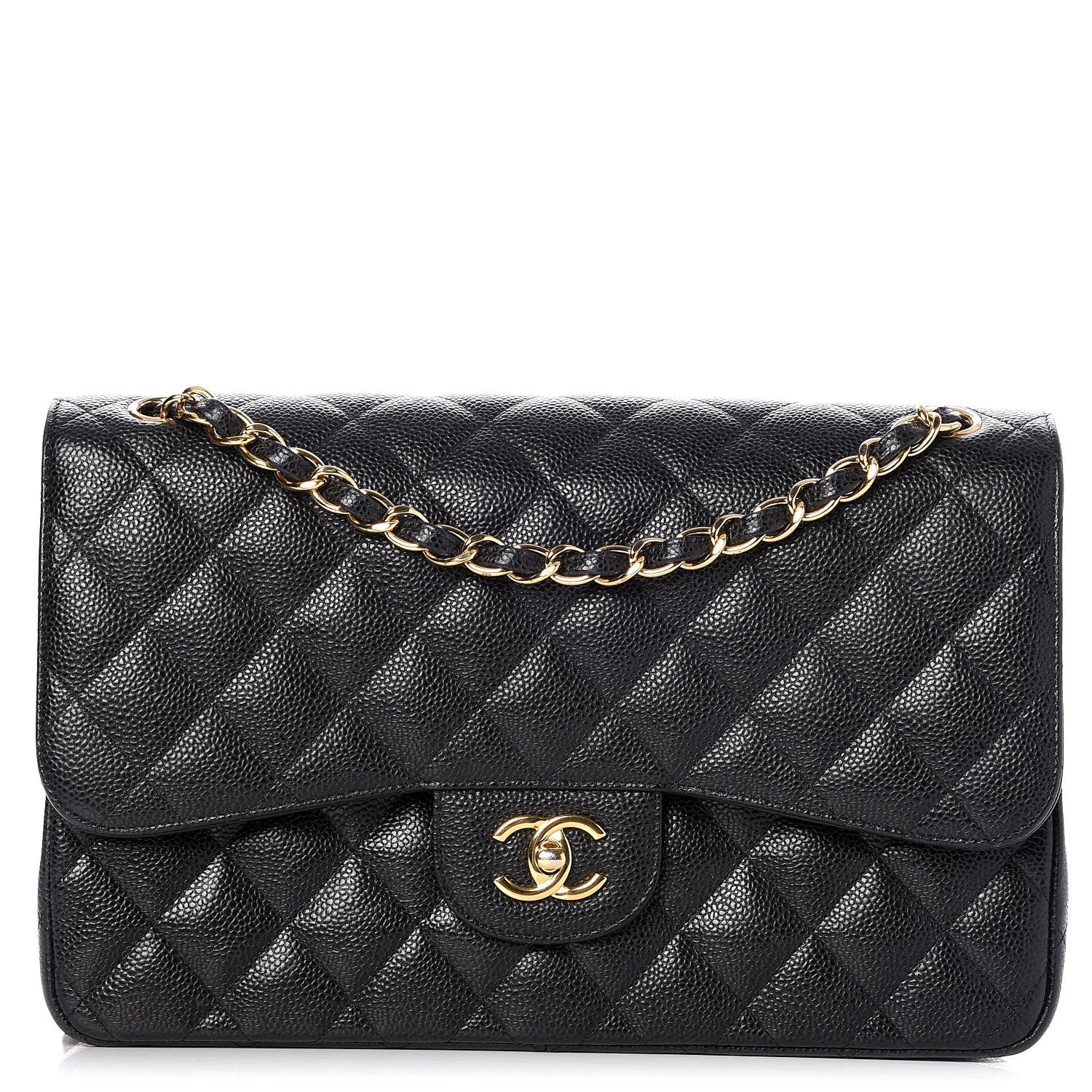 Chanel Caviar Quilted Jumbo Double Flap Black 1 of 9